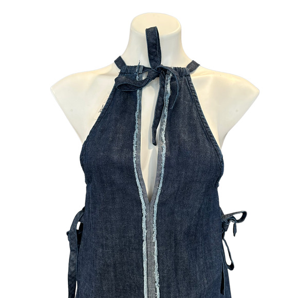 Free People Isabella Denim Jean Tunic Dress in Dark Wash Dusty Blue Size XS - Picture 4 of 9